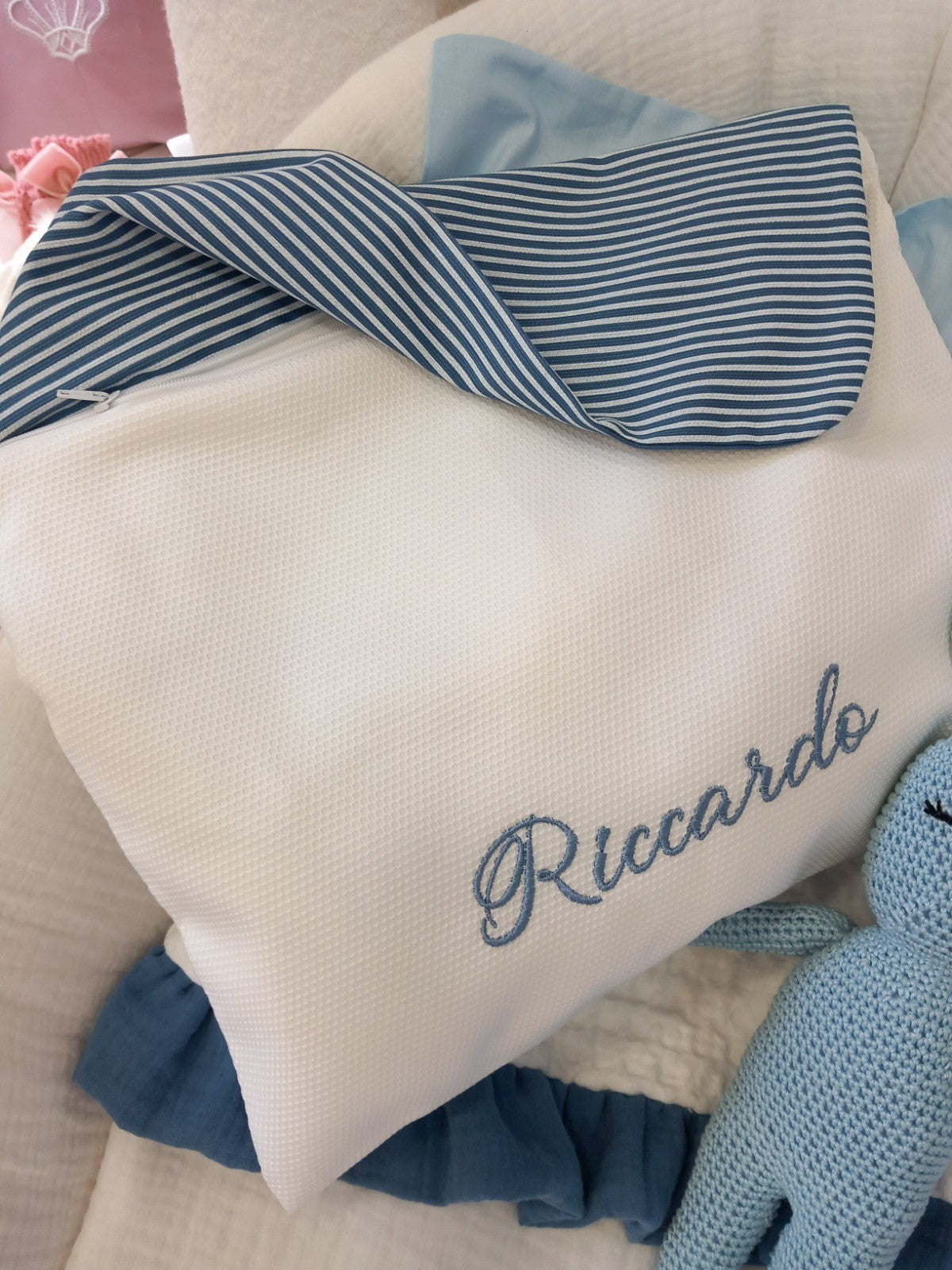 Busta nascita con pattina millerighe