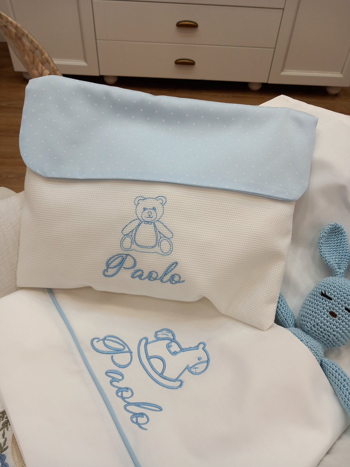 Busta nascita con pattina millerighe