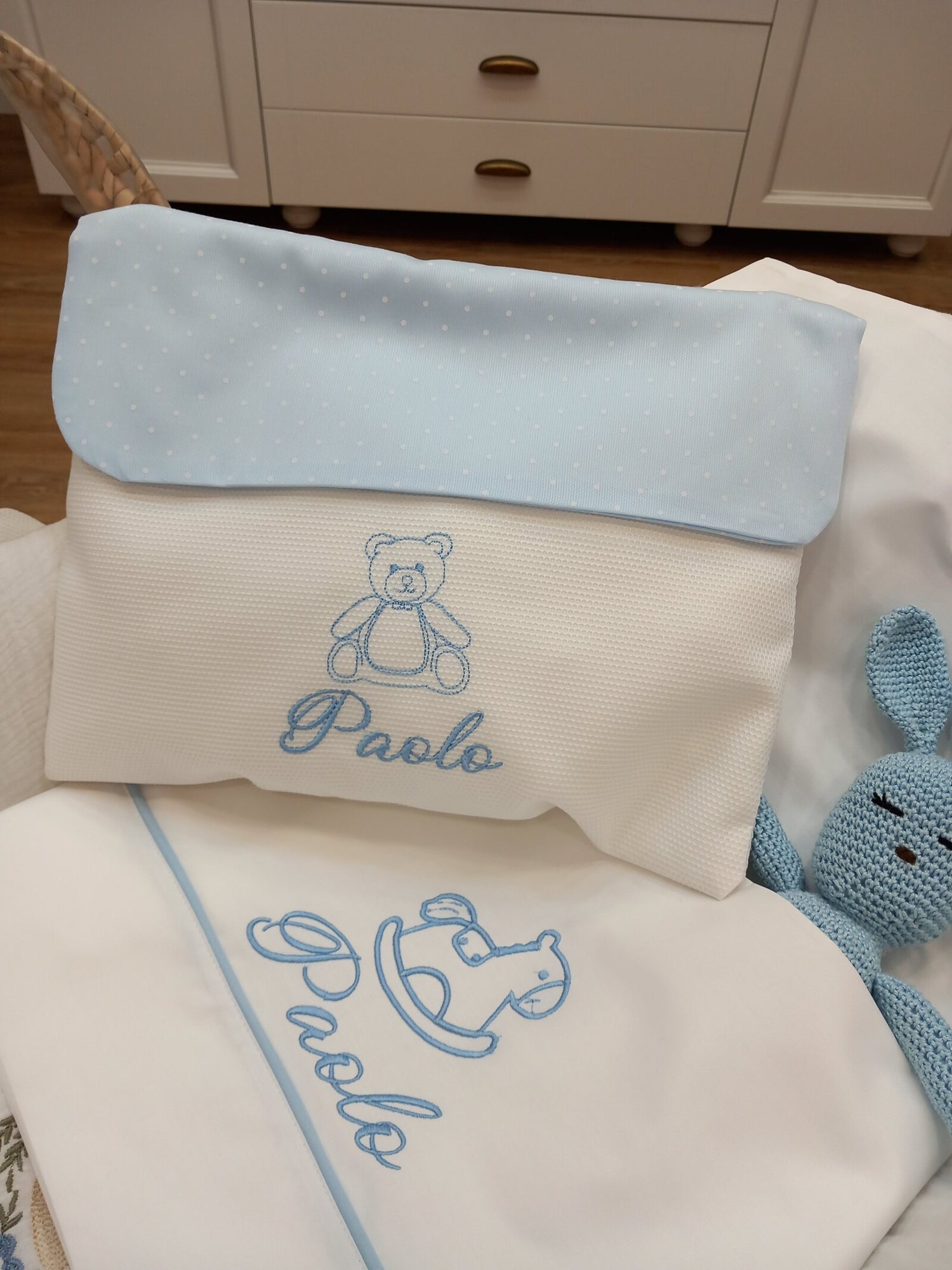 Busta nascita con pattina millerighe