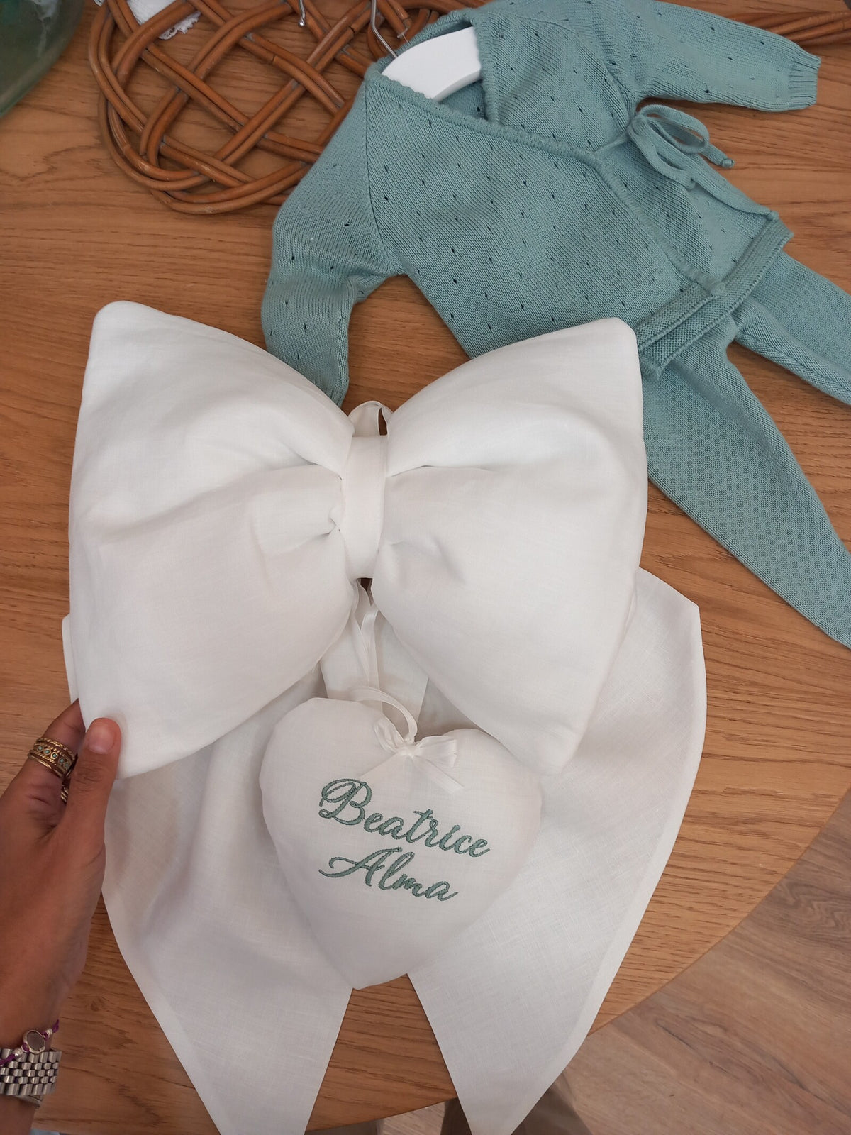 Fiocco Nascita in lino