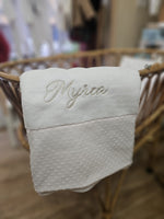 Telo bagnetto in spugna di bamboo e plumetis