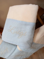 Telo bagnetto in spugna di bamboo e plumetis