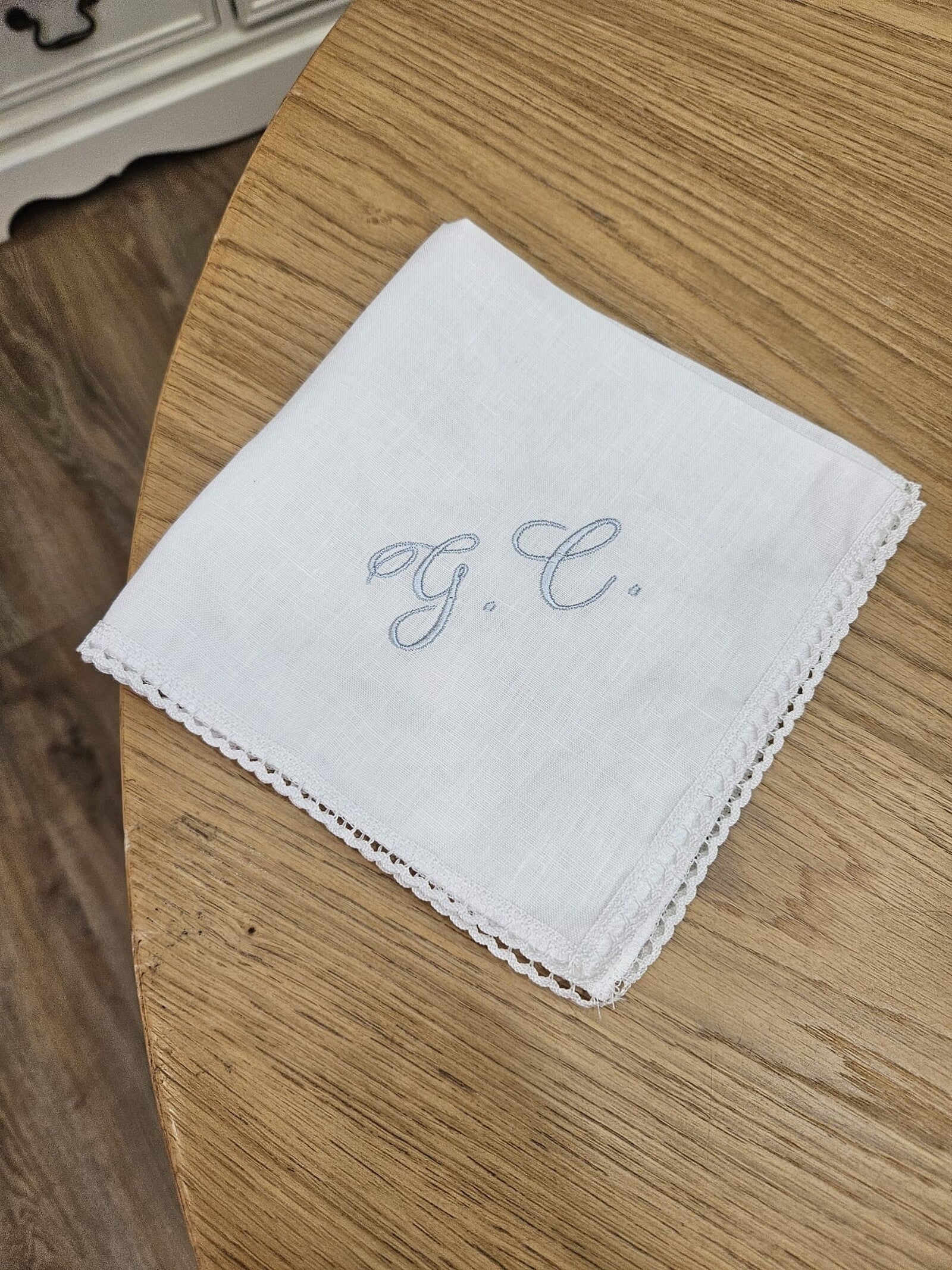 Fazzoletto battesimale con merlettino