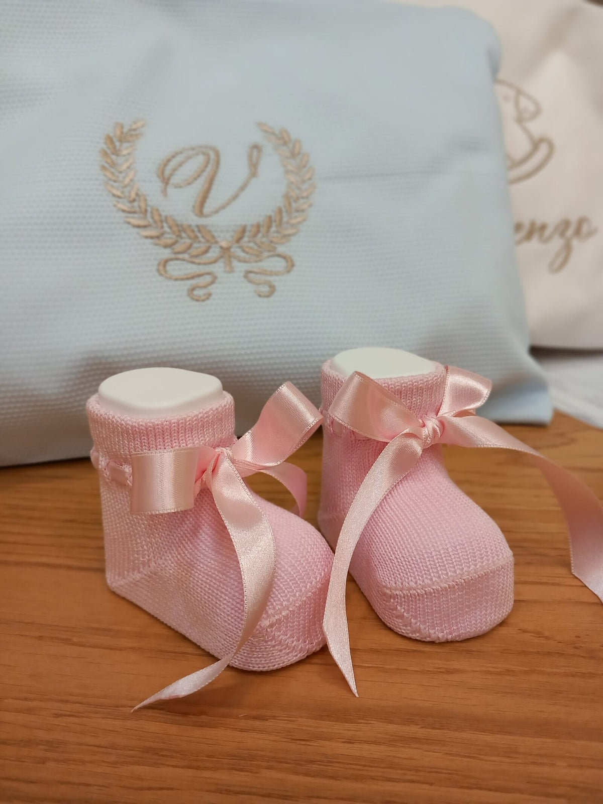 Calzini Newborn con fiocco in raso