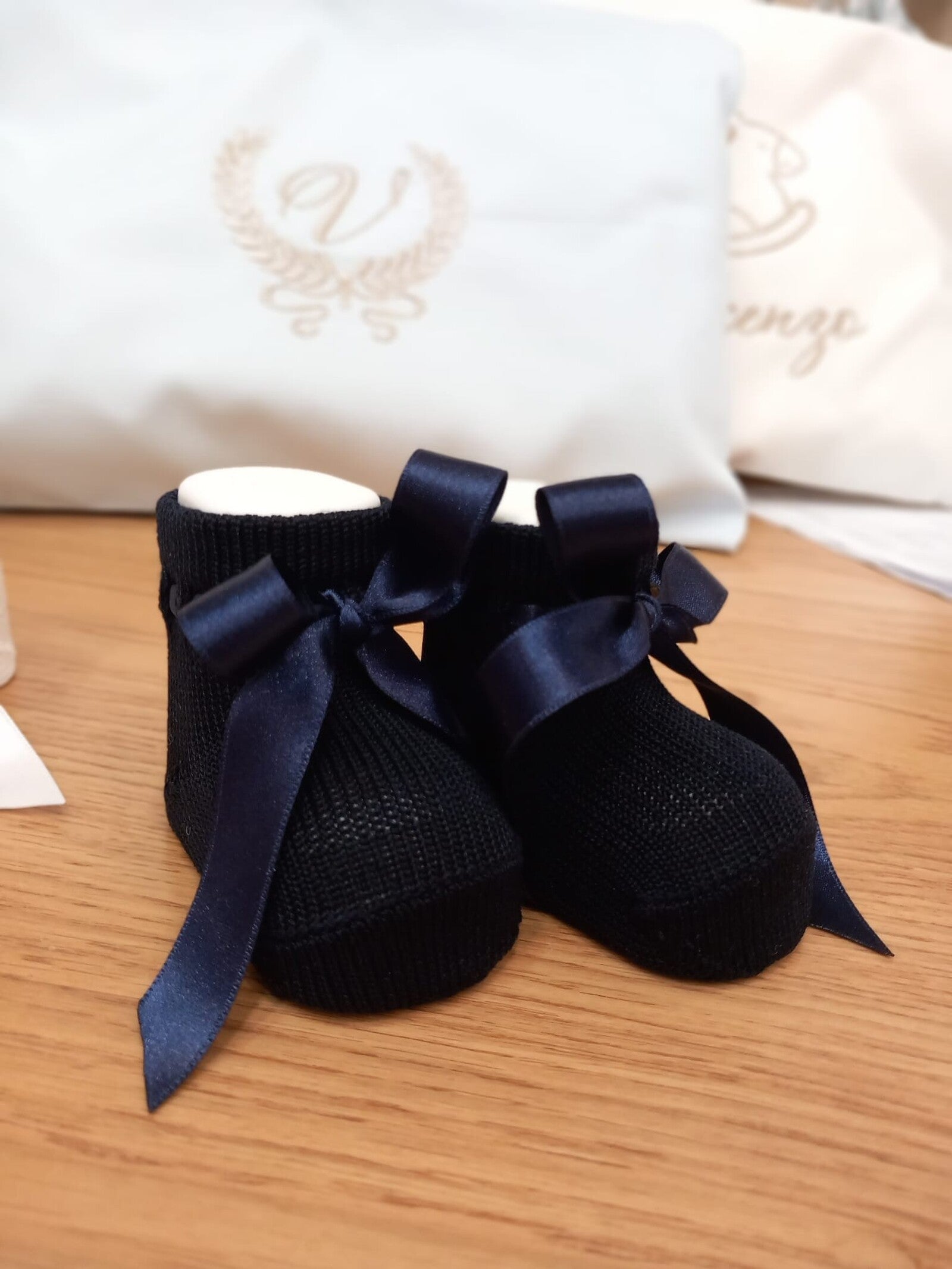 Calzini Newborn con fiocco in raso