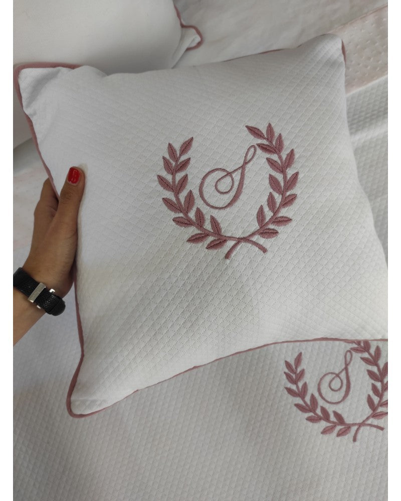 Cuscino Monogram rombino bianco