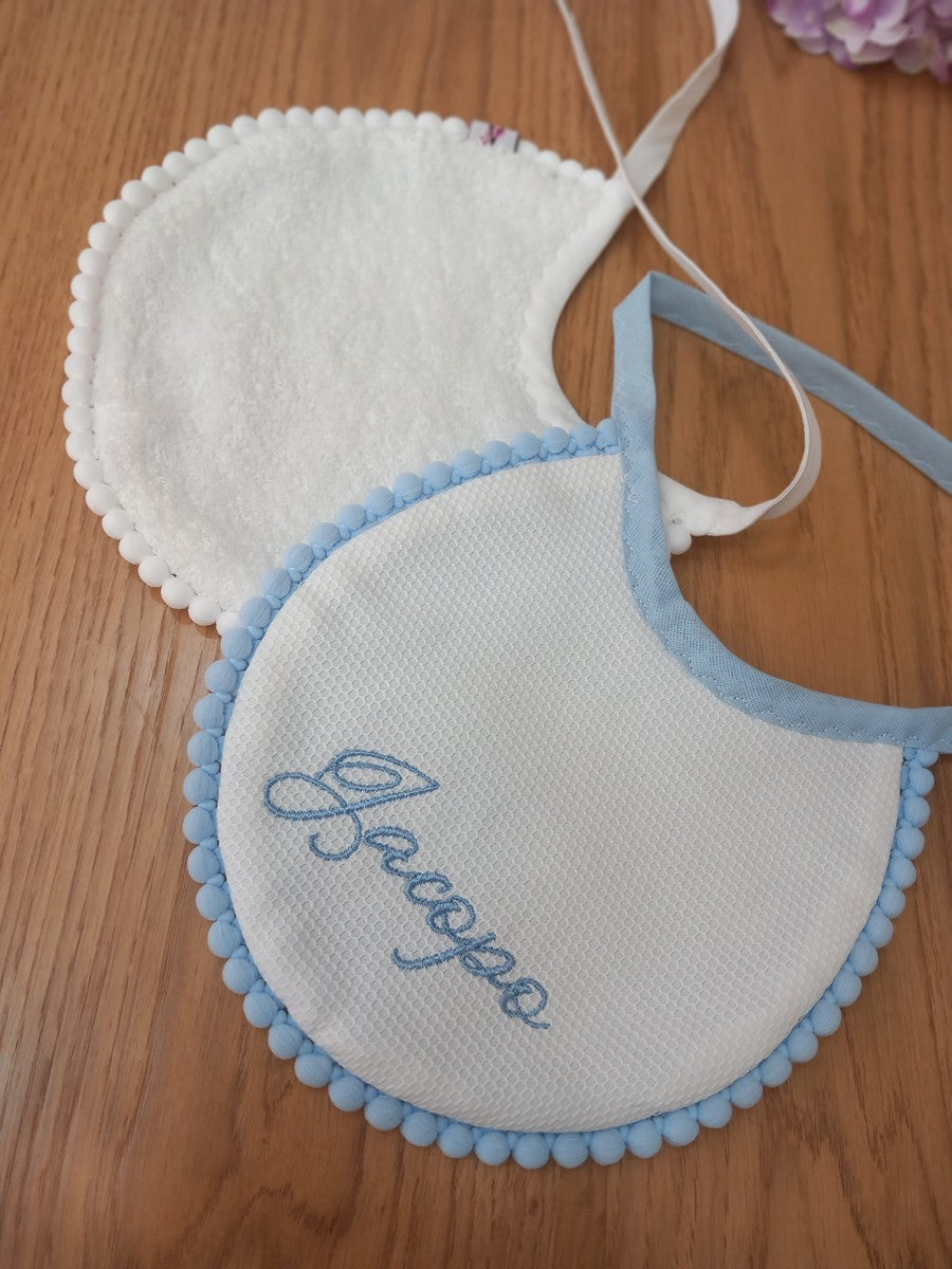 Bavaglino Baby Love con pon pon