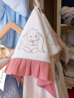 Accappatoio quadrato spugna di bamboo con rouche in mussola