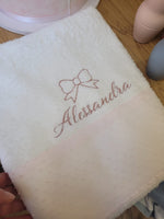 Telo bagnetto in spugna di cotone e plumetis