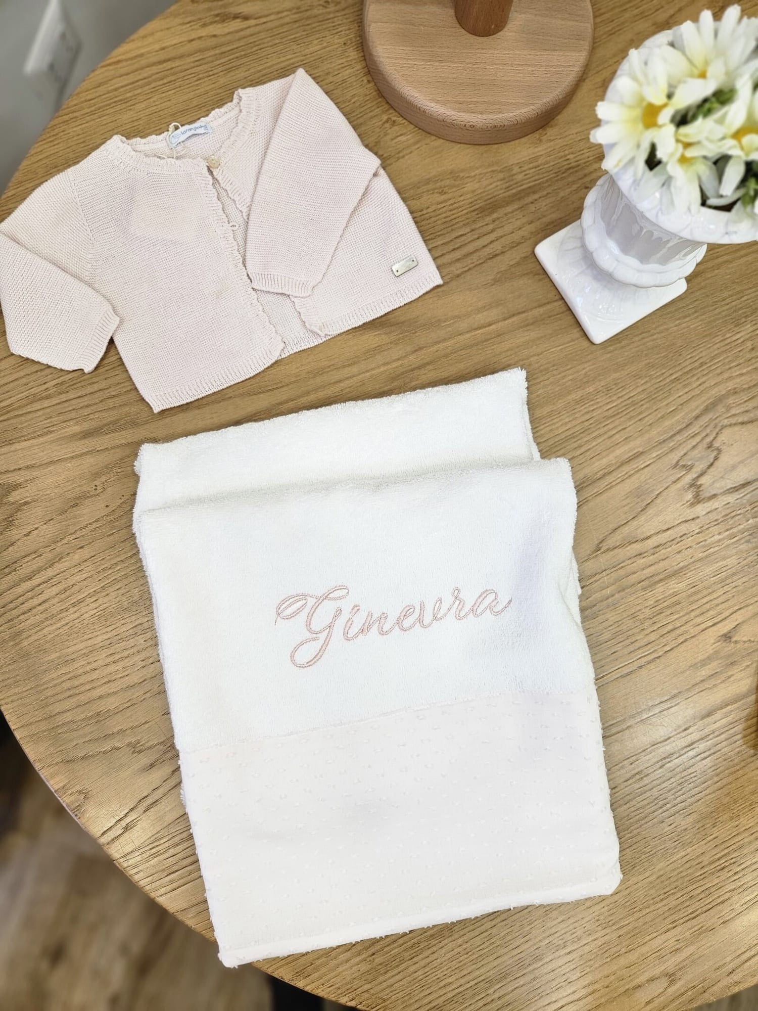 Telo bagnetto in spugna di cotone e plumetis