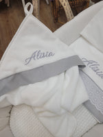 Accappatoio neonato in spugna di bamboo e lino