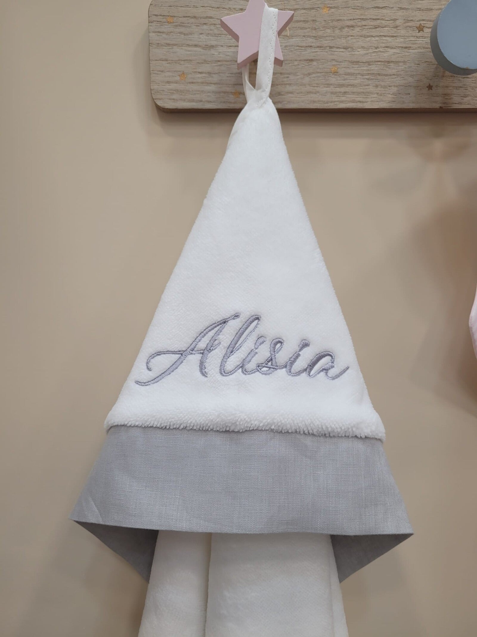 Accappatoio neonato in spugna di bamboo e lino