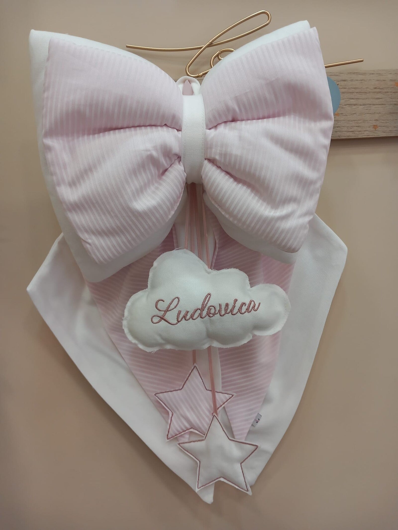 Fiocco Nascita Luna con pendenti