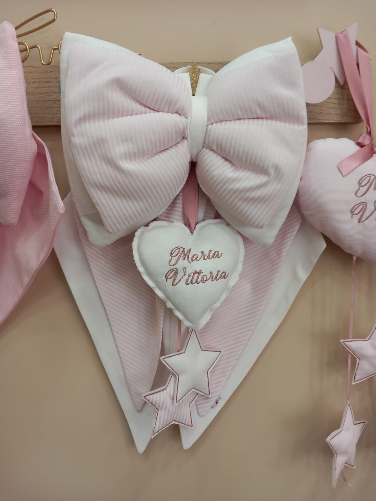 Fiocco Nascita Luna con pendenti