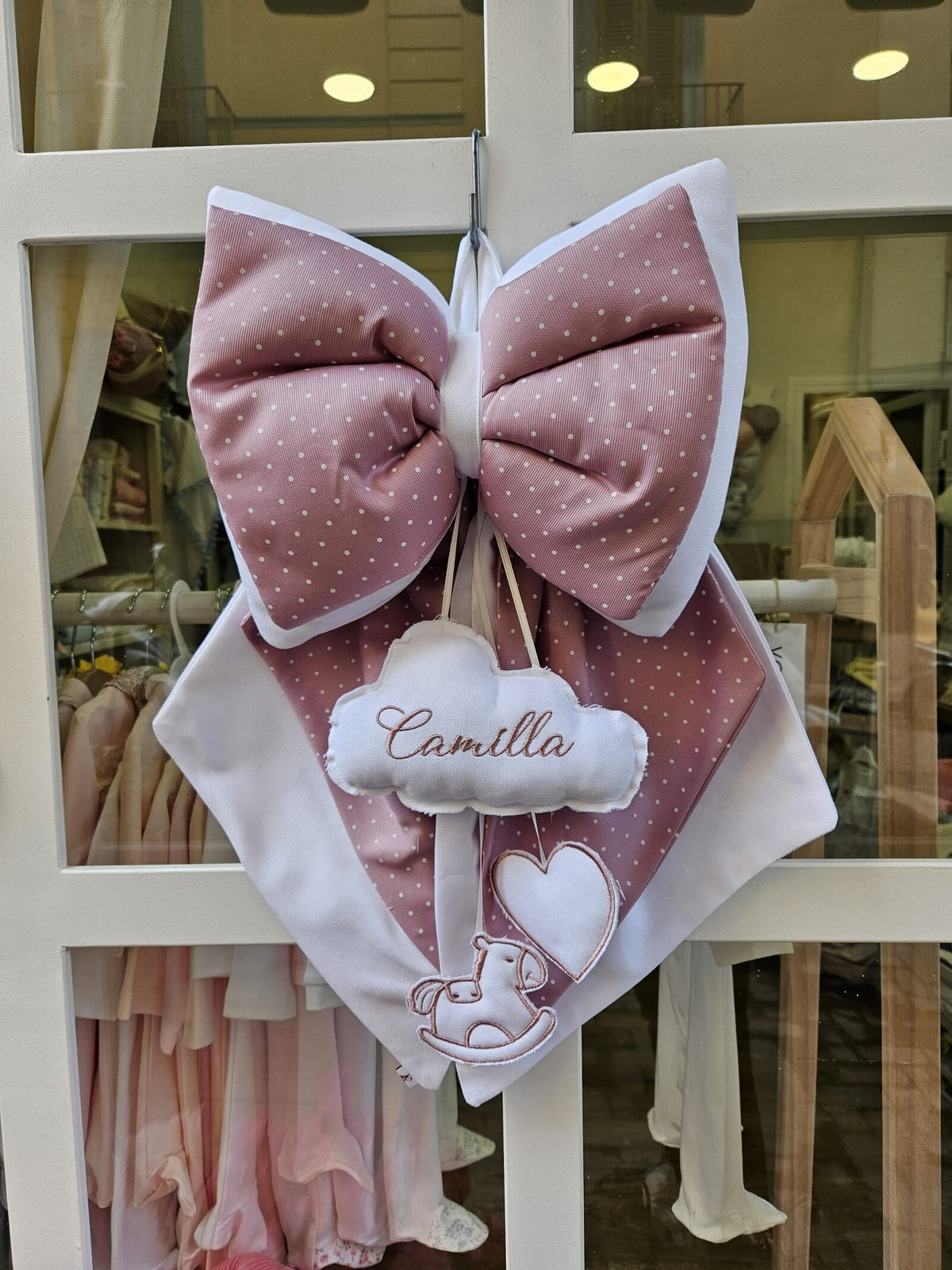 Fiocco Nascita Luna con pendenti