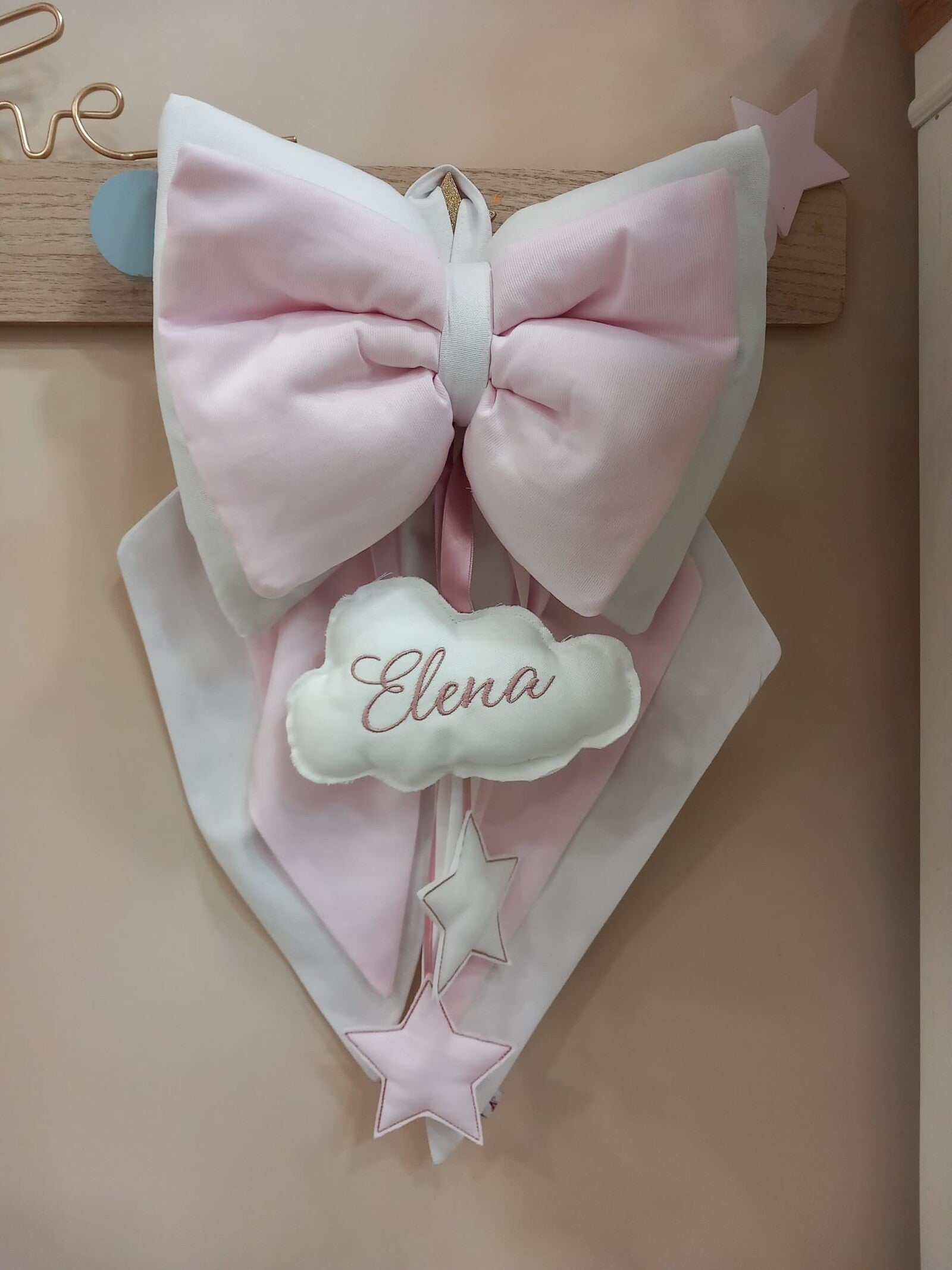 Fiocco Nascita Luna con pendenti