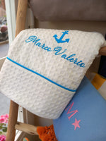 Telo Mare in cotone apone bianco personalizzato