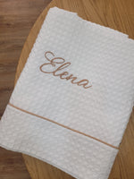 Telo Mare in cotone apone bianco personalizzato