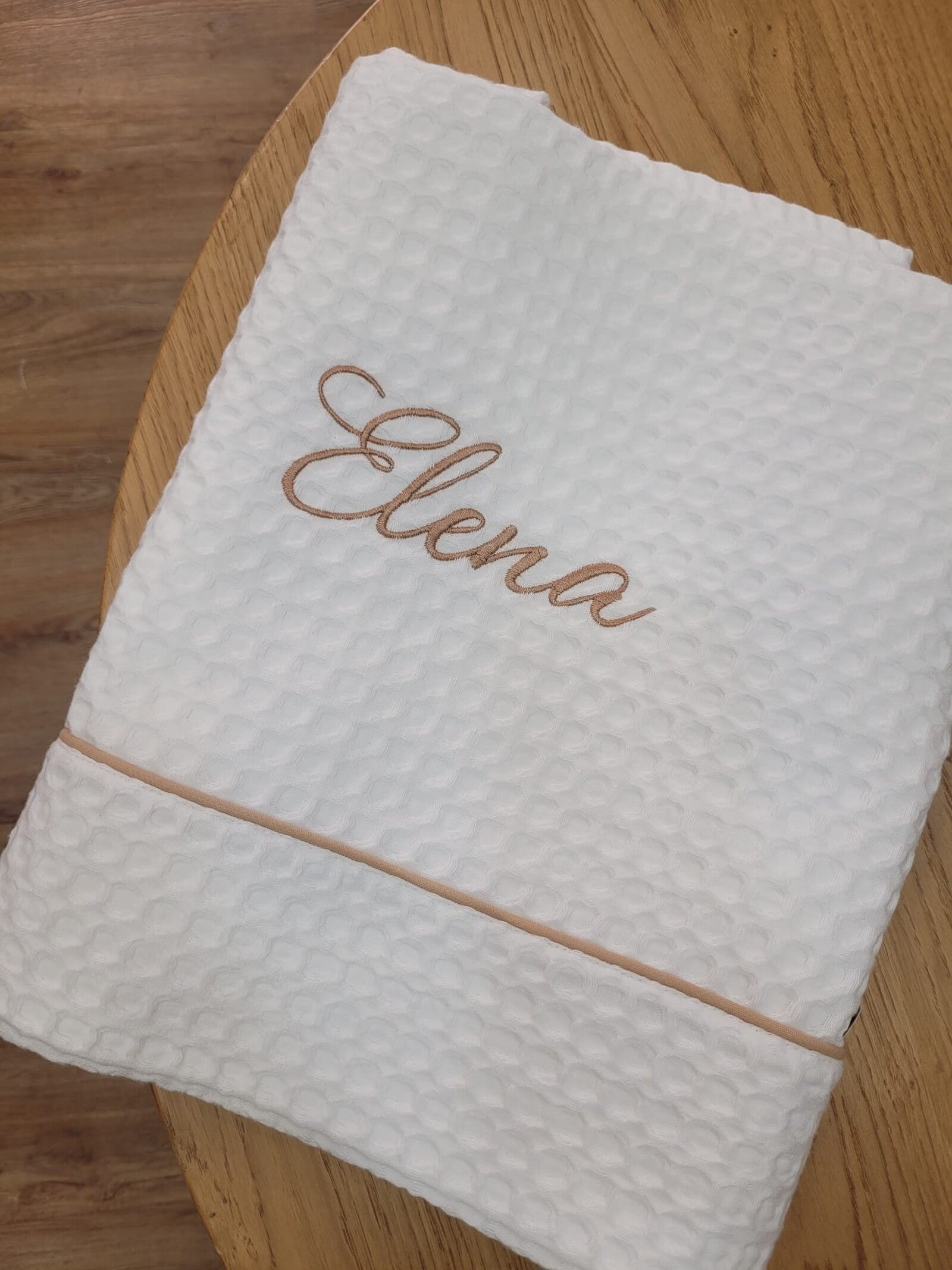 Telo Mare in cotone apone bianco personalizzato