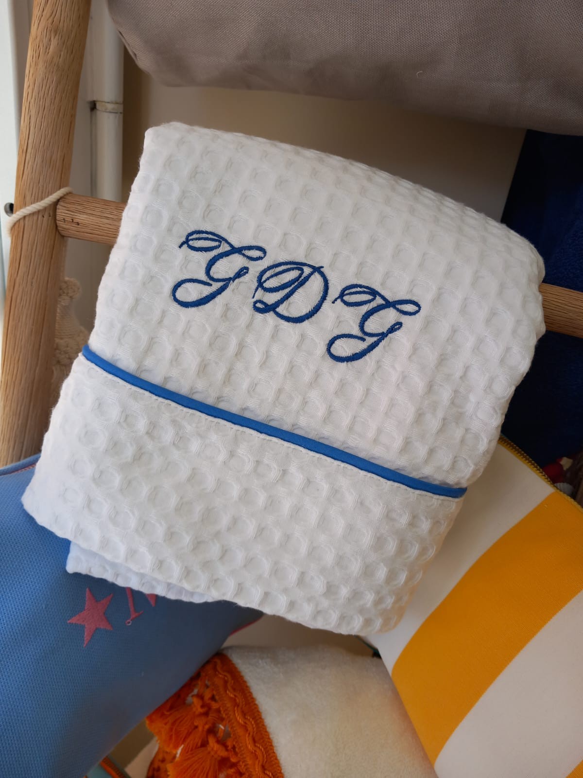 Telo Mare in cotone apone bianco personalizzato