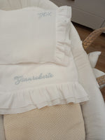 Lenzuolino in mussola con doppia rouche