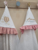 Accappatoio neonato in apone con rouche in mussola