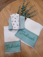 Coppia di asciugamani in spugna di bamboo e lino