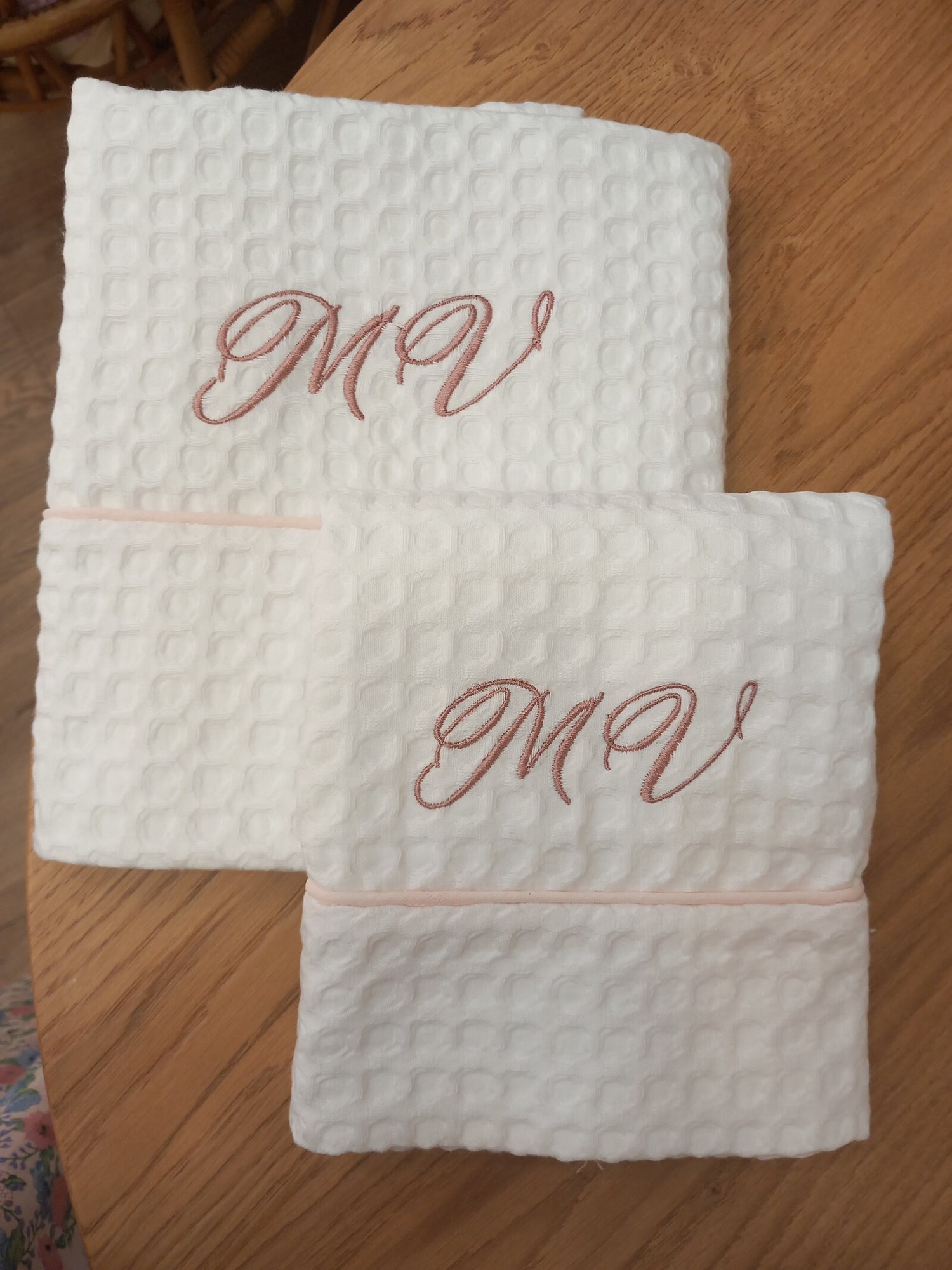 Coppia di asciugamani in apone personalizzate
