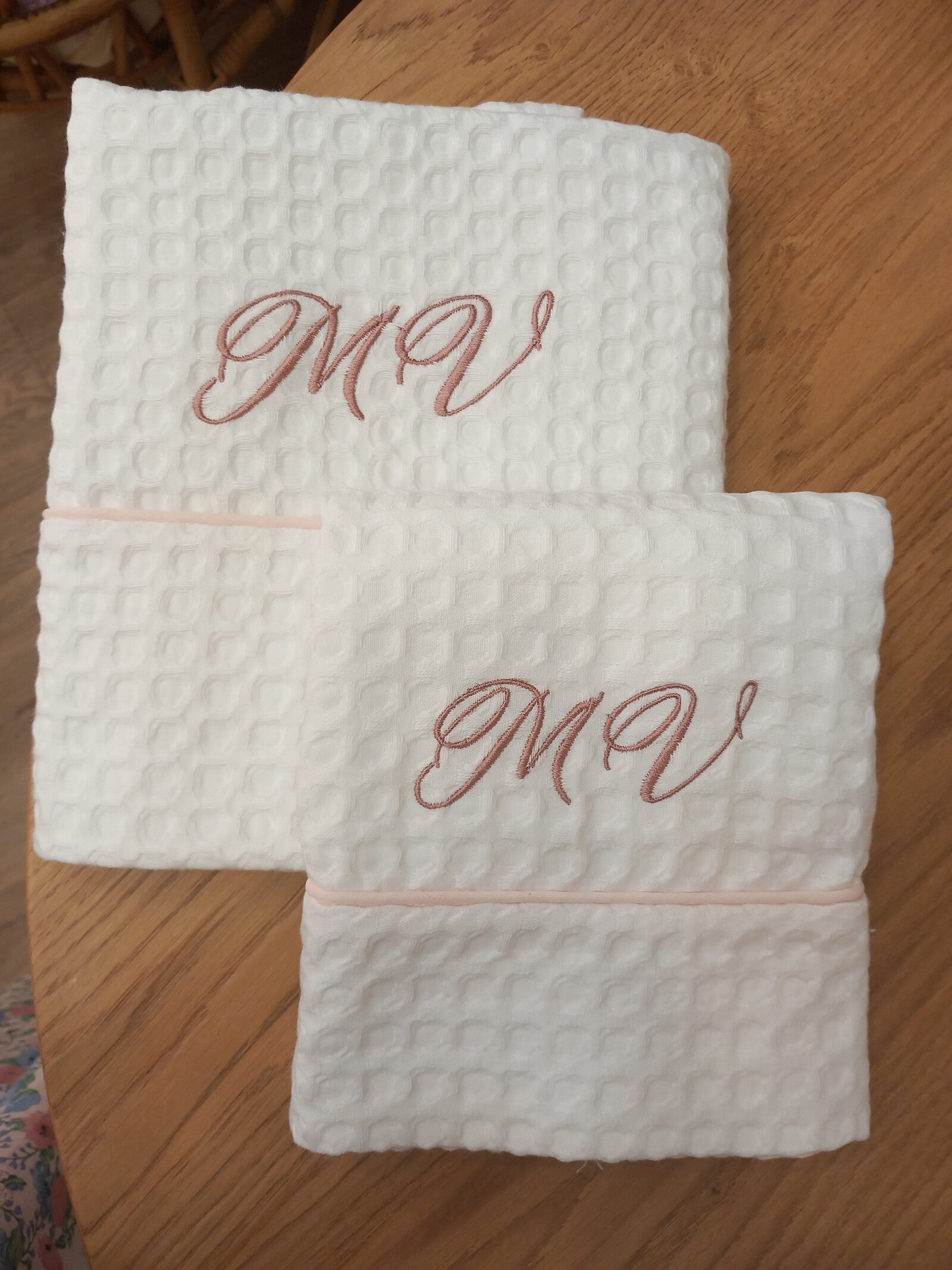 Coppia di asciugamani in apone personalizzate