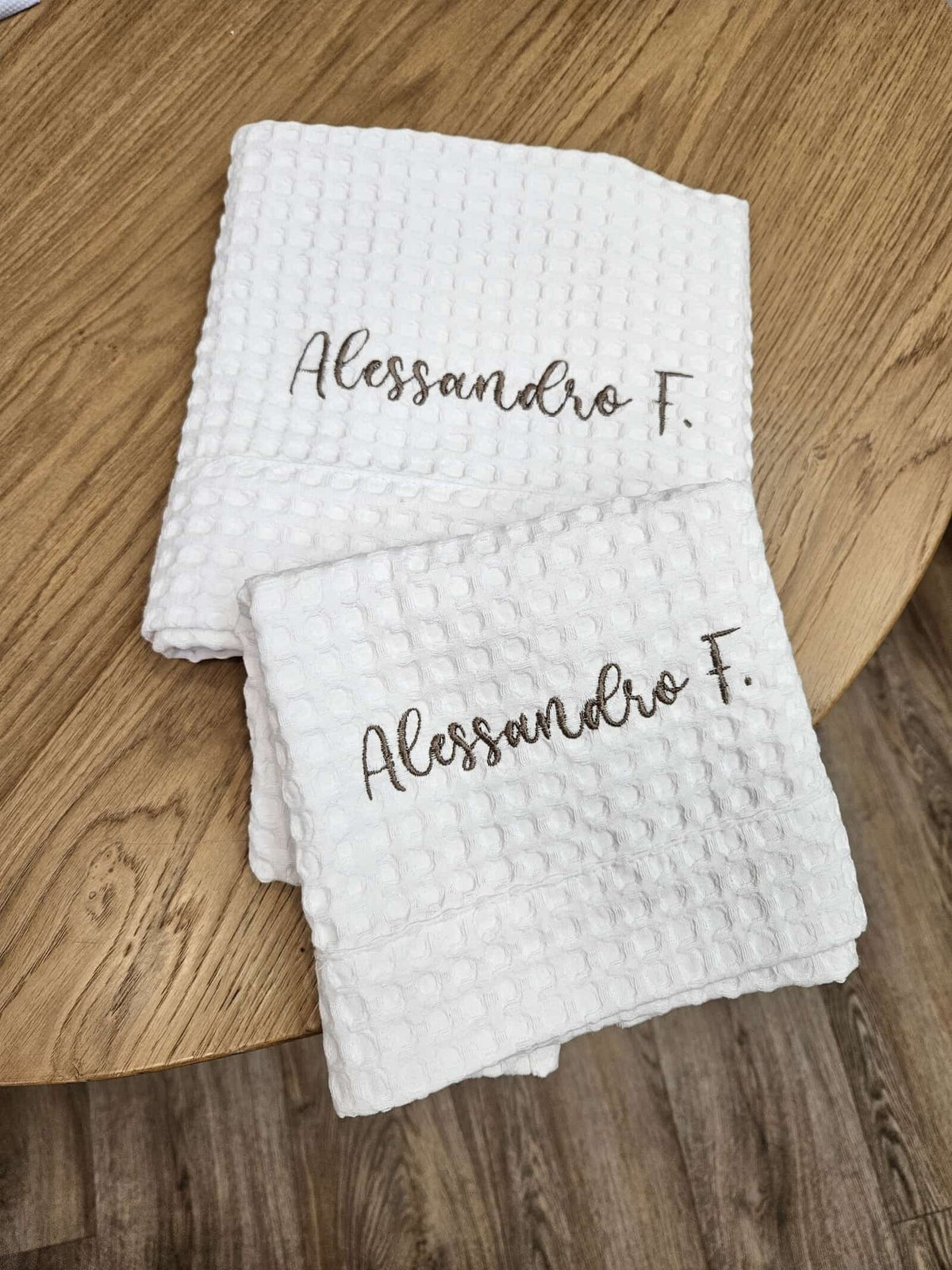 Coppia di asciugamani in apone personalizzate