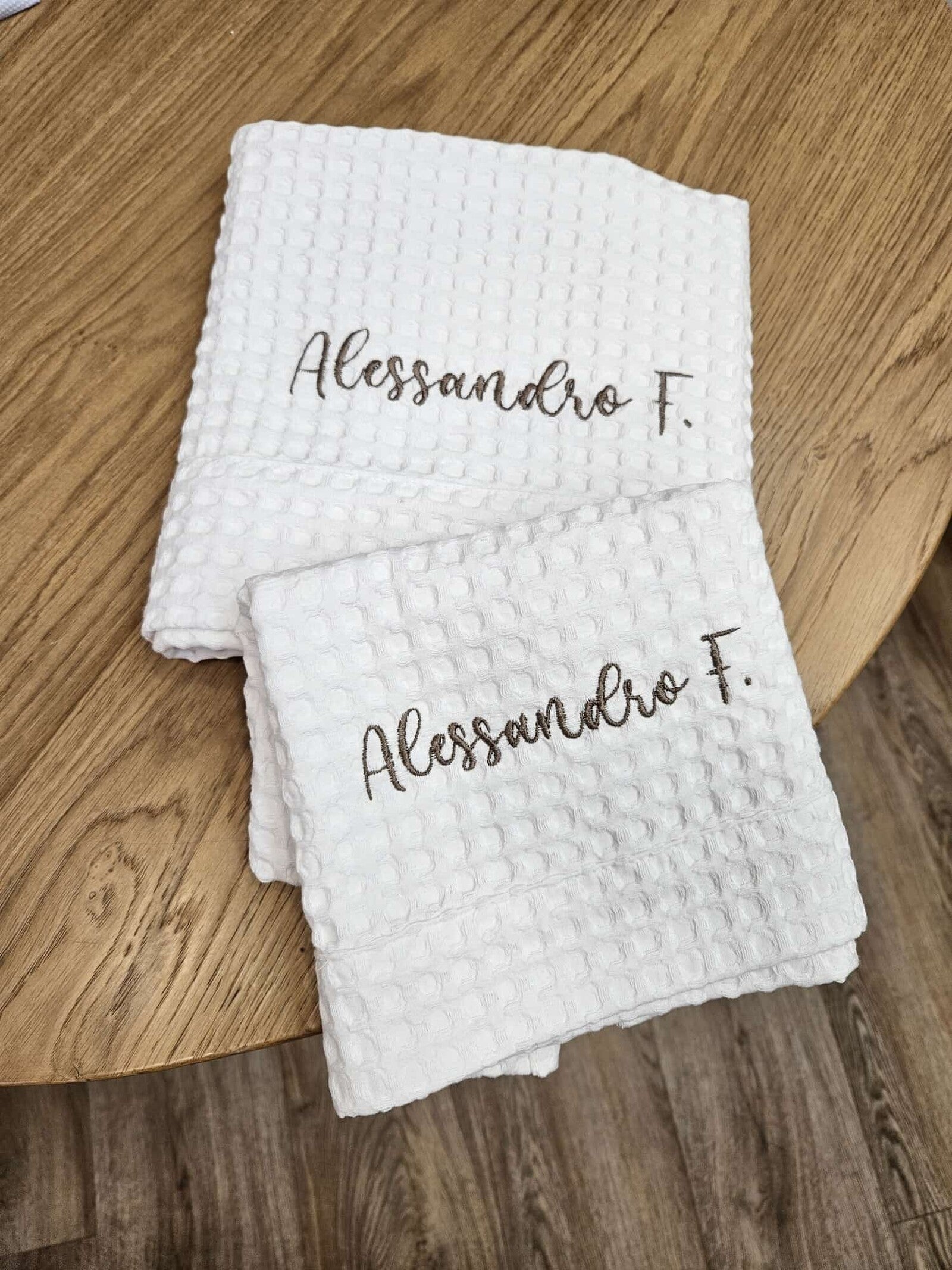 Coppia di asciugamani in apone personalizzate