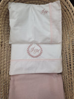 Lenzuolino con profilo e fascia di plumetis