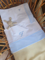 Lenzuolino con profilo e fascia di plumetis