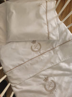 Lenzuolino con profilo e fascia di plumetis