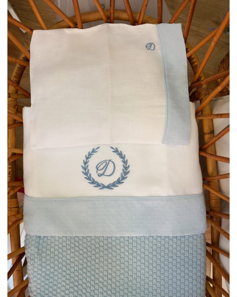 Lenzuolino con profilo e fascia di plumetis