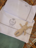 Lenzuolino con profilo e fascia di plumetis