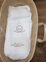 Coordinato per carrozzina in puro lino bianco