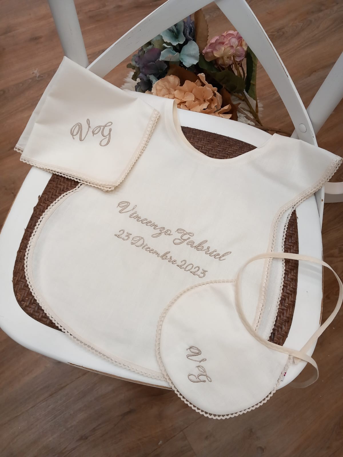 Coordinato Battesimo con merlettino