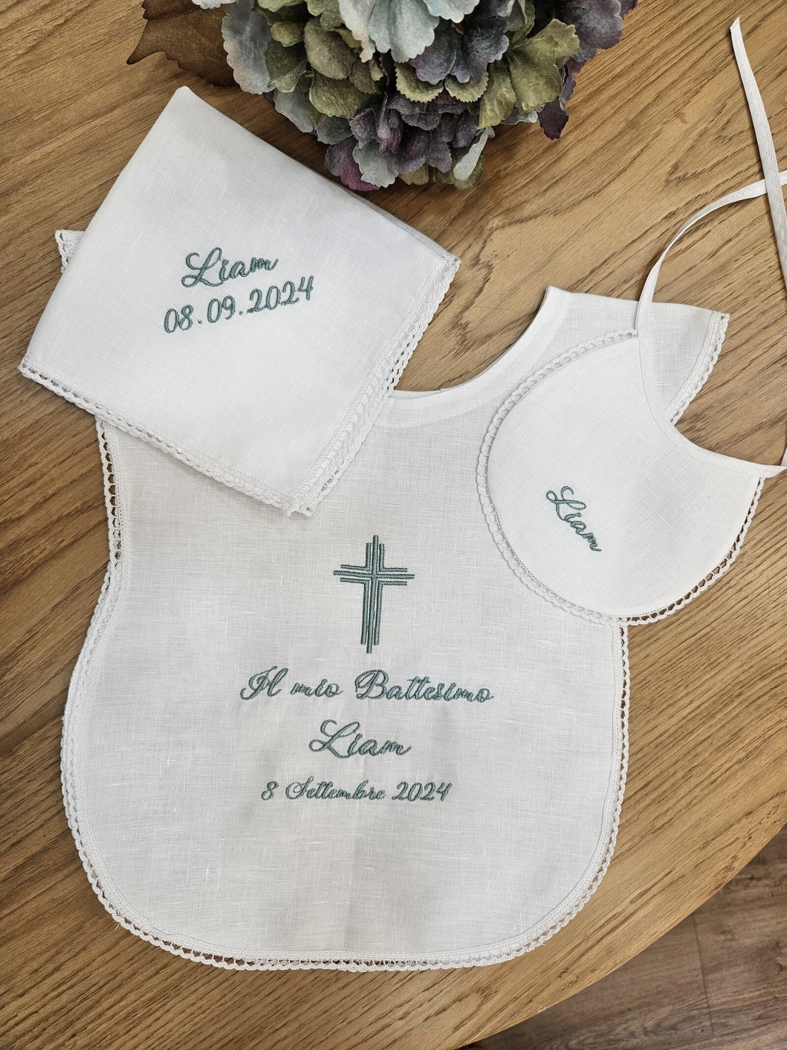 Coordinato Battesimo con merlettino