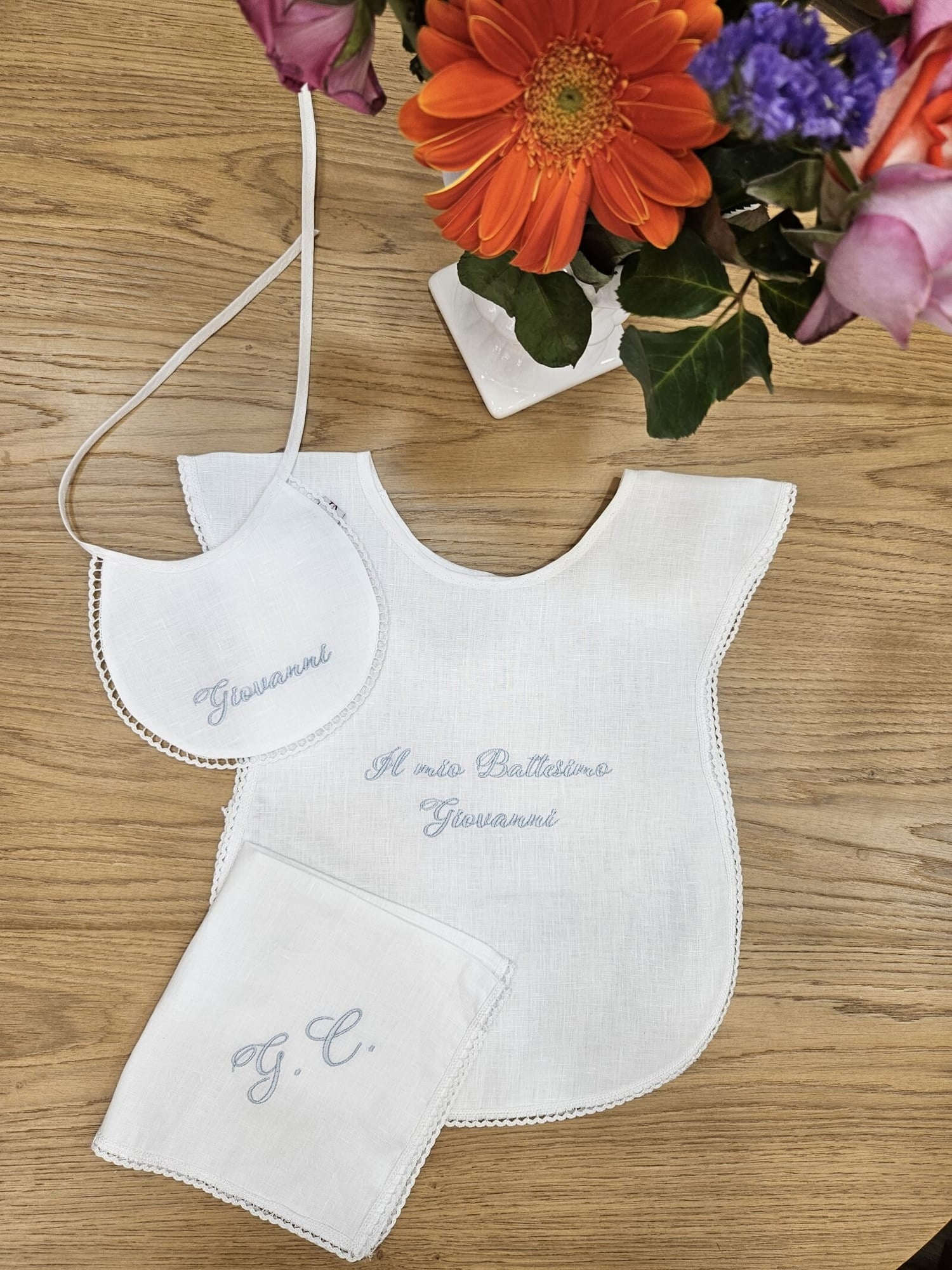 Coordinato Battesimo con merlettino