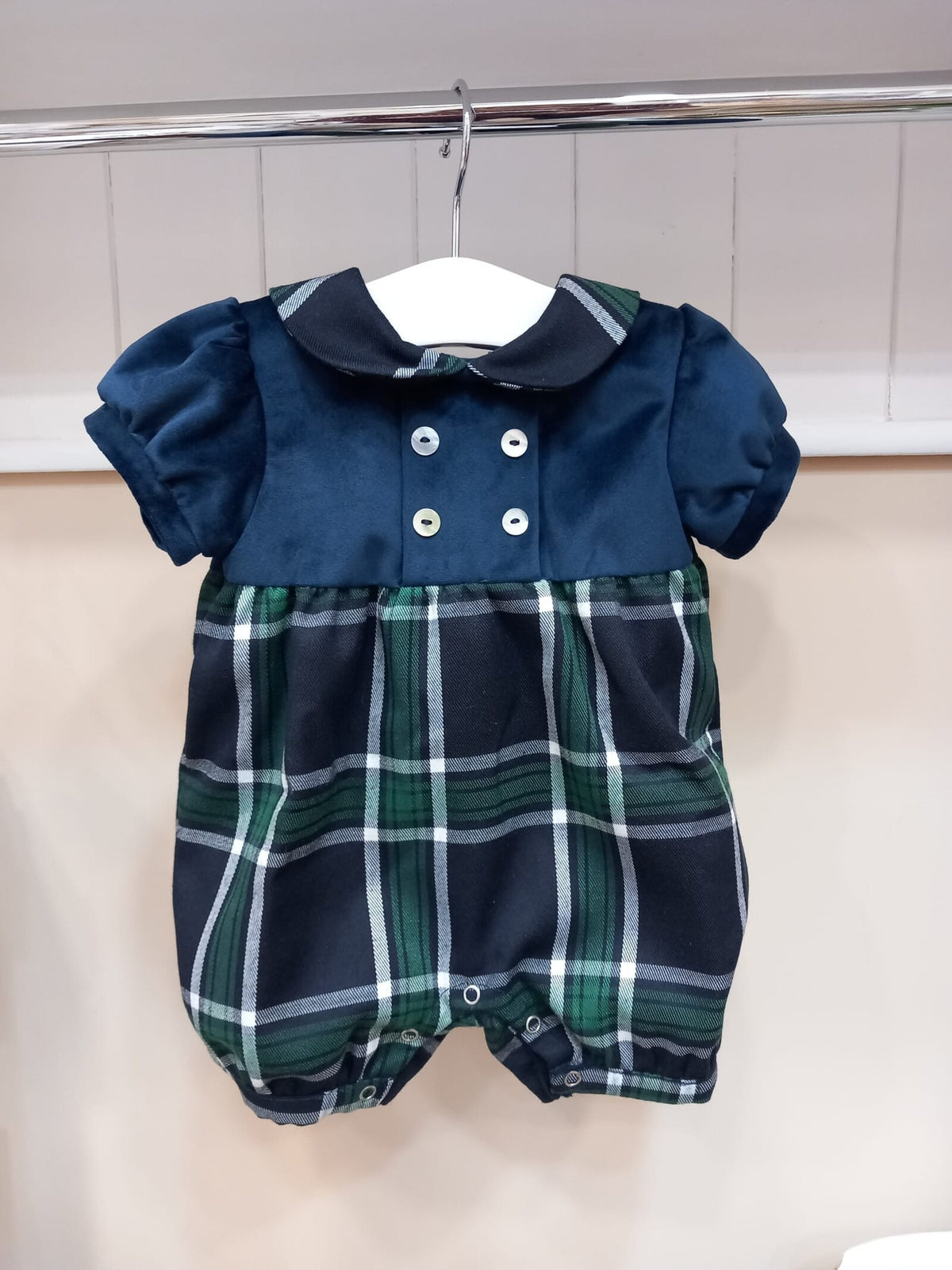 Pagliaccetto velluto e tartan Black Watch