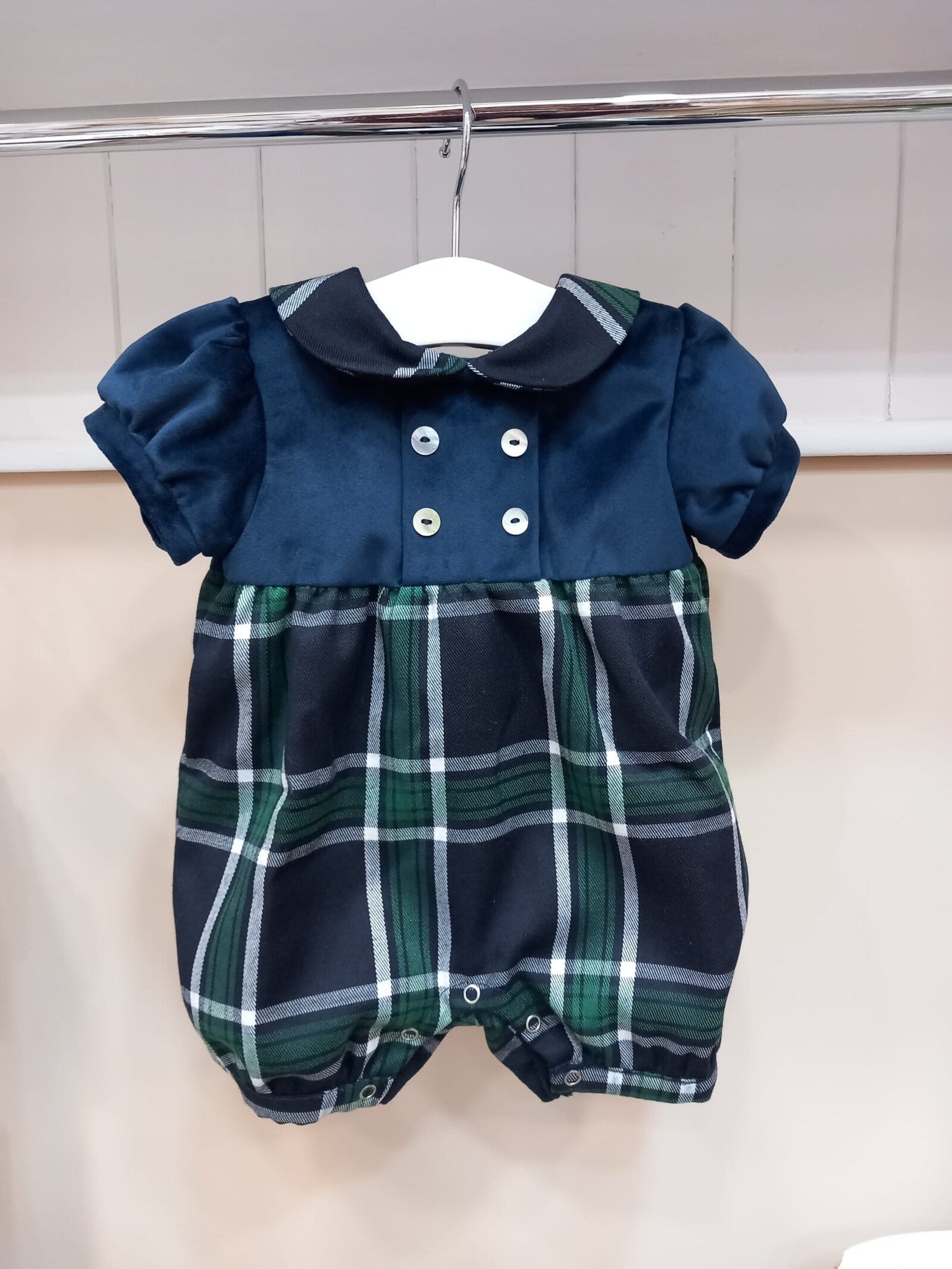 Pagliaccetto velluto e tartan Black Watch