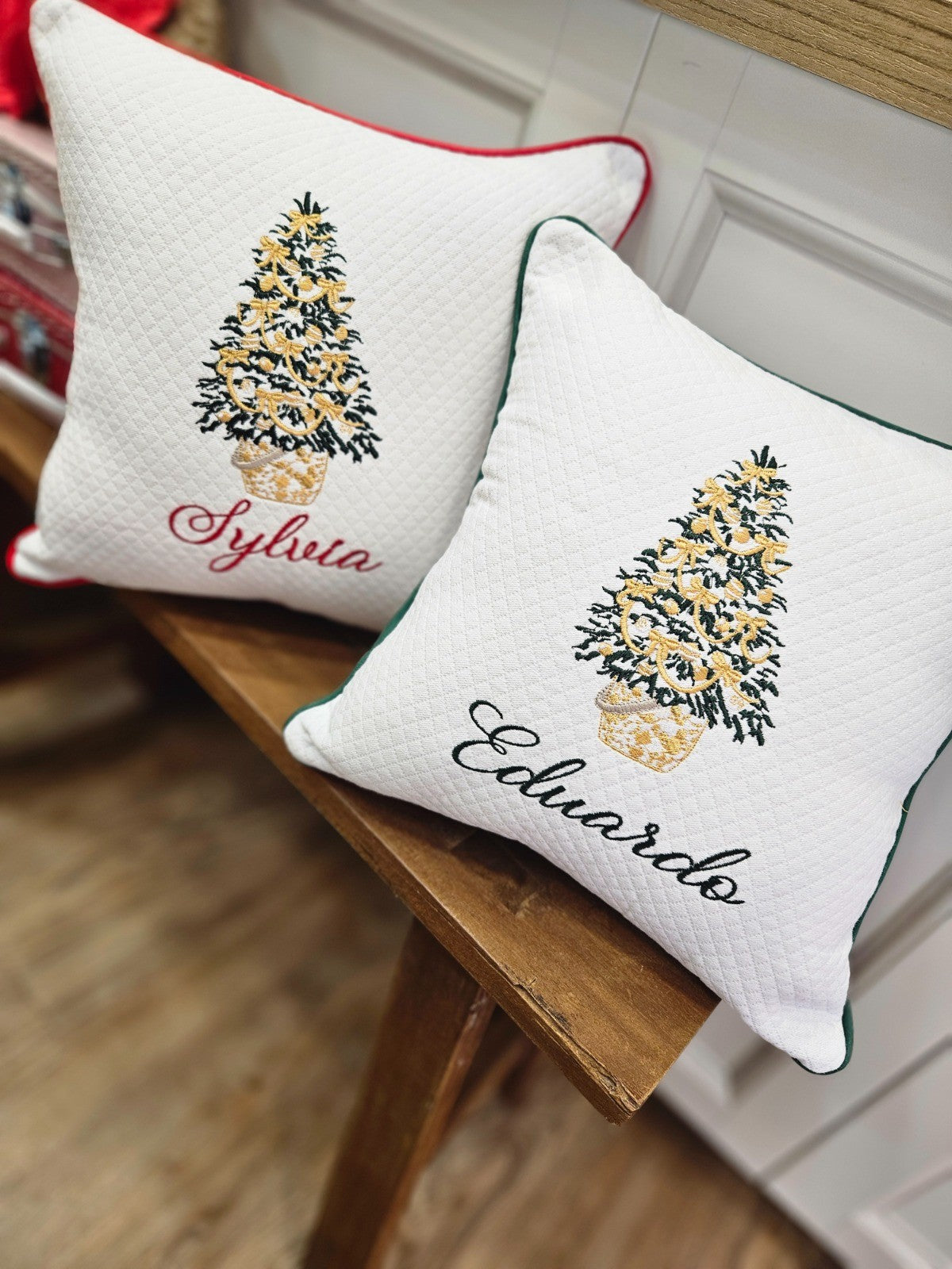 Cuscino arredo natalizio chinoiserie