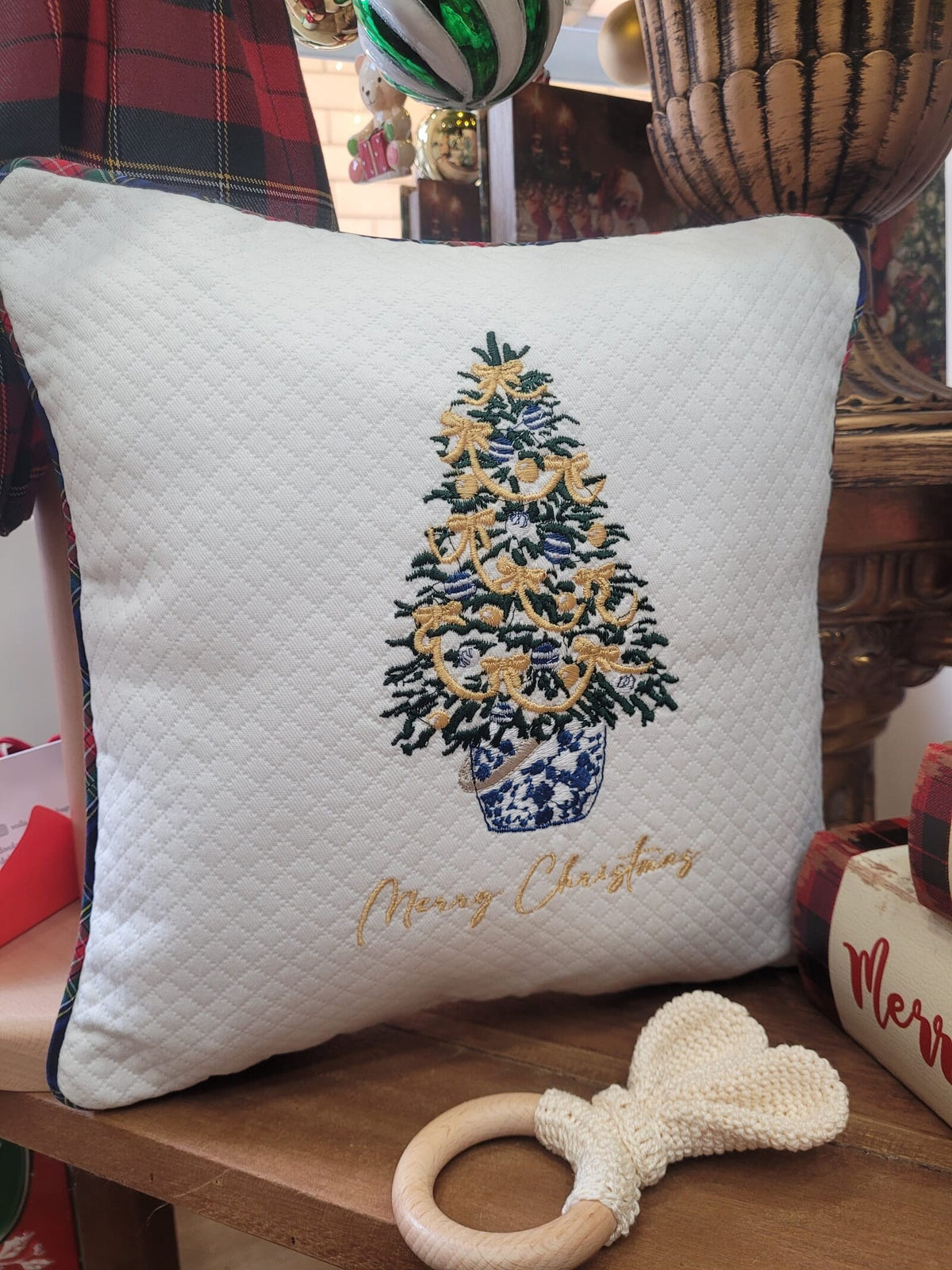 Cuscino arredo natalizio chinoiserie