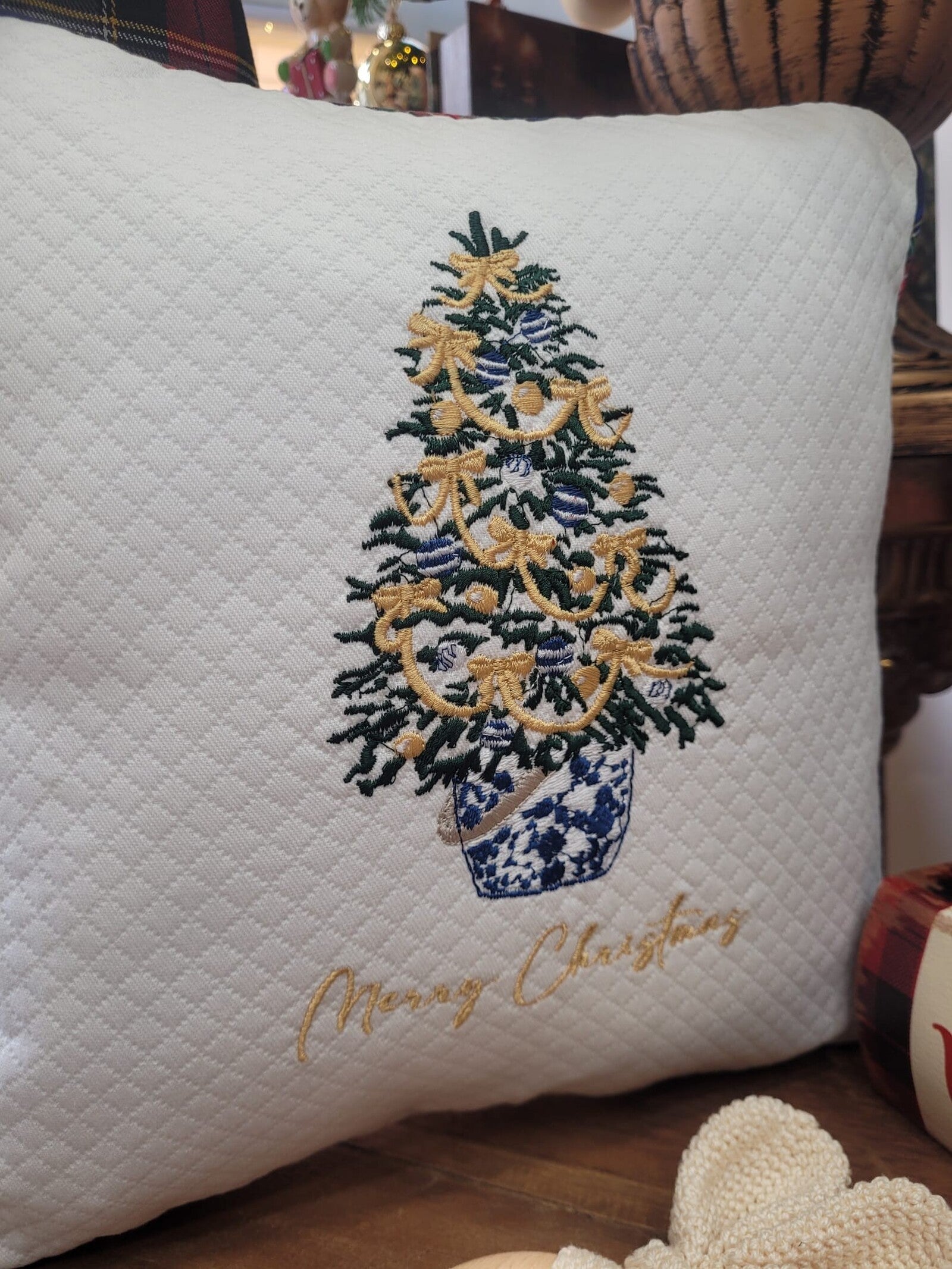 Cuscino arredo natalizio chinoiserie