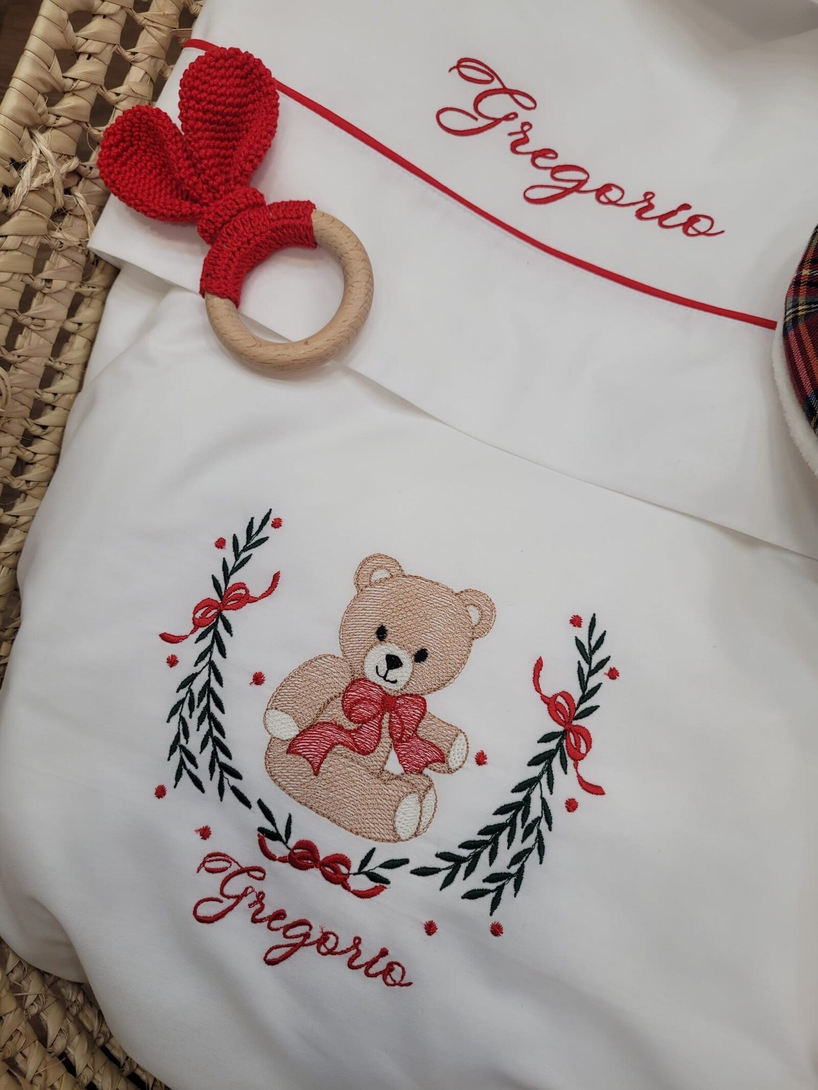 Coordinato carrozzina natalizio in cotone