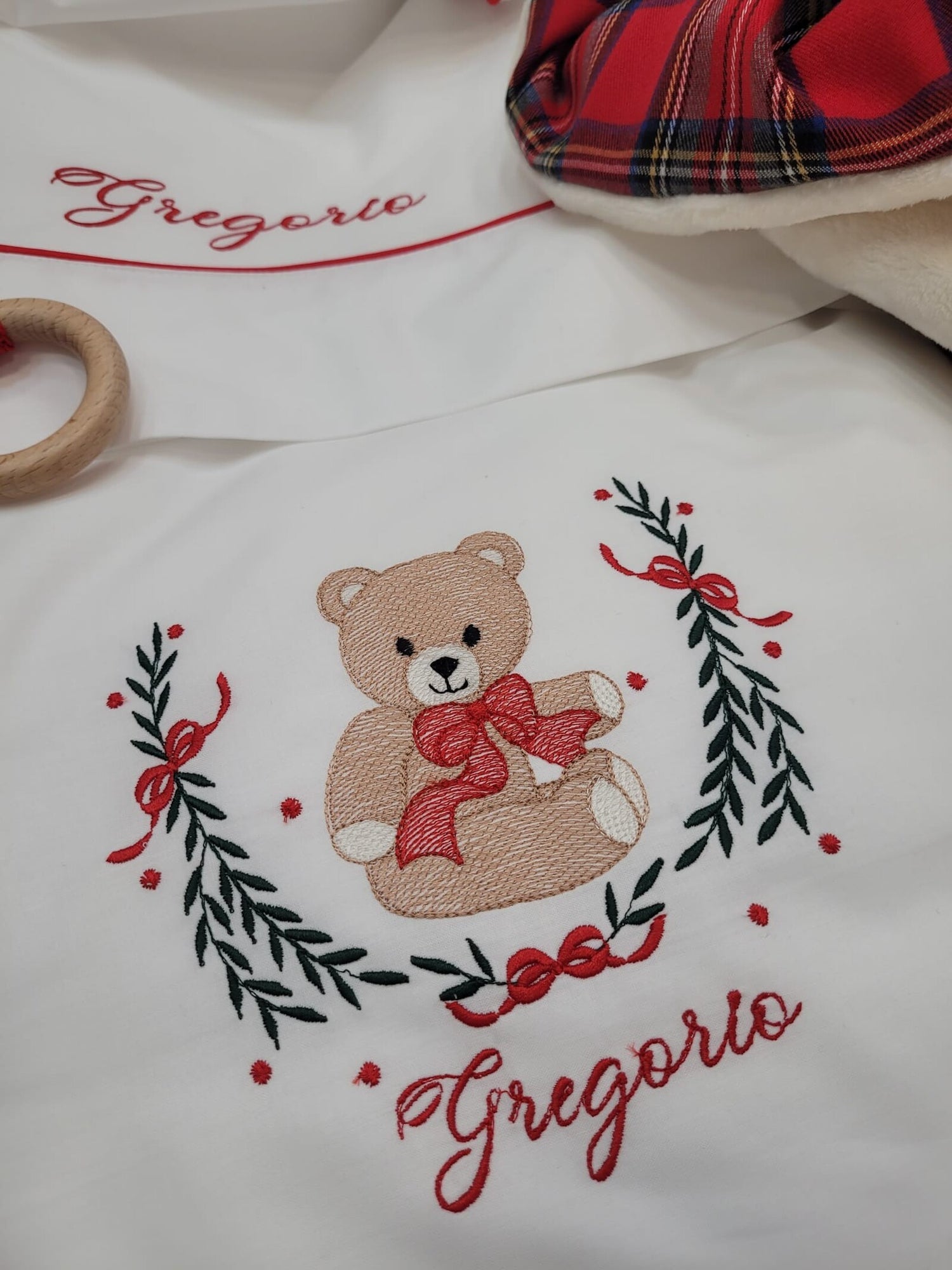 Coordinato carrozzina natalizio in cotone