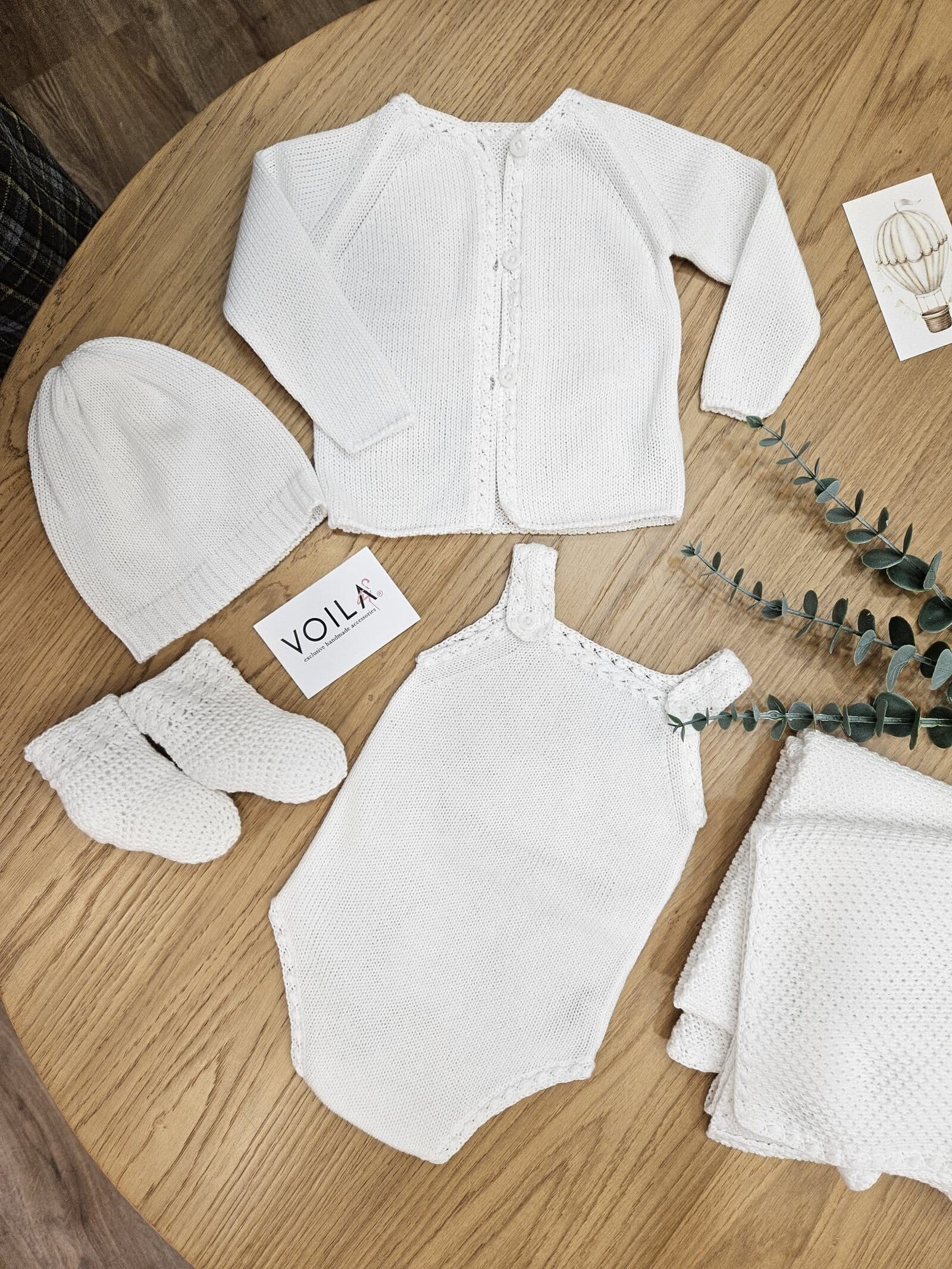 Completo neonato in filo di cotone, Voilà Newborn Little Cloud
