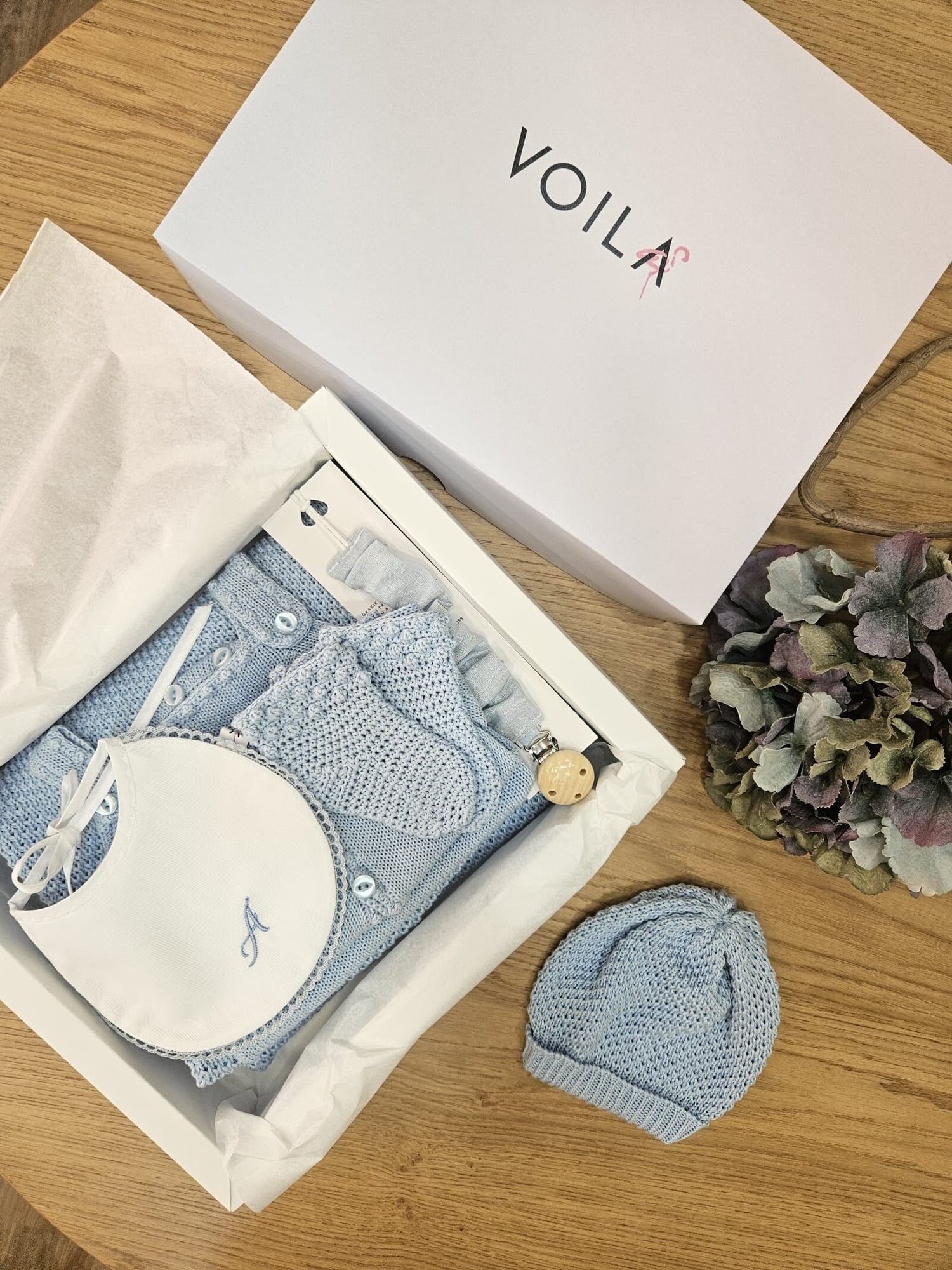 Completo neonato in filo di cotone, Voilà Newborn Little Cloud