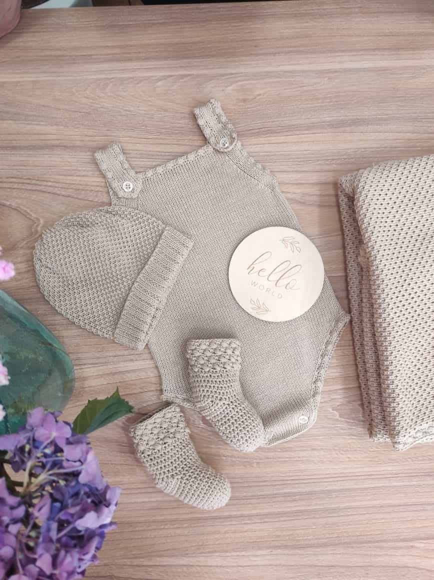 Completo neonato in filo di cotone, Voilà Newborn Little Cloud